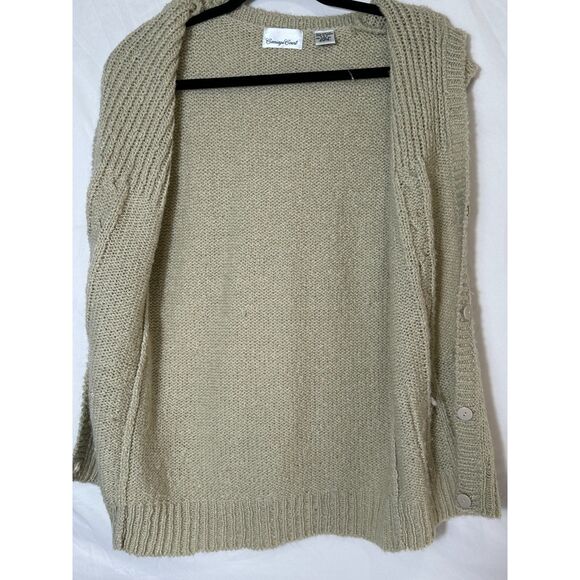 Carriage Court Women's Vintage Loose Cable Knit Sweater Vest With Pockets Size S - Picture 3 of 4